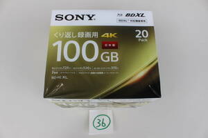 36 ソニー SONY 20BNE3VEPS2 [ビデオ用BD-RE XL くり返し録画用 100GB 3層 2倍速 3枚パック] 未使用 動作未確認品 