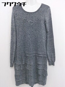 ◇ BCBGMAXAZRIA ビーシービージーマックスアズリア 長袖 ミニ ワンピース サイズM シルバー ブラック系 レディース