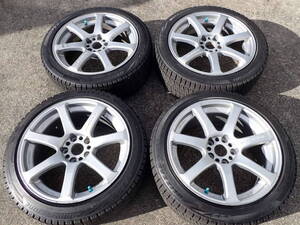 【1円～】【22年】WORK EMOTION XT7(18×8.5J+38 , 18×7.5J+35)5穴/114.3とブリヂストンBLIZZAK VRX2(225/45R18(4本とも))