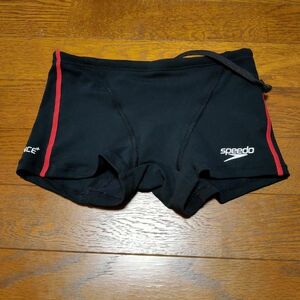 【speedo】スピード ボックス水着 ブラック×レッド/サイズS 競パン ビキニ 競泳水着