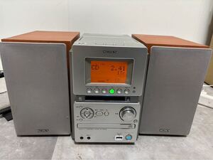 SONY MD/CD/カセット/FM ミニコンポ 　CMT-M35WM 動作確認済　やや傷、汚れあり　120サイズ