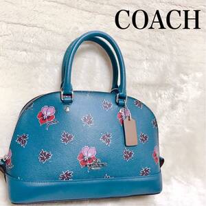 極美品 COACH ワイルドフラワー フローラル 花柄 ドーム ハンドバッグ コーチ