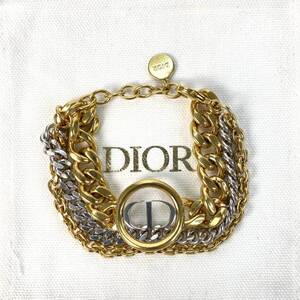 ディオール DIOR レディース CDサークルロゴ ブレスレット メタル 3連チェーン