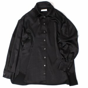 RIM.ARK Satin oversized SH 定価25,300円 フリーサイズ BLK 460HSS30-0010 リムアーク サテンオーバーサイズシャツ