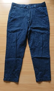 未使用UNIQLOデニム イージー パンツ L ユニクロ紺ネイビー裾リブJEANS藍インディゴ38スウェット40GRAMICCI33TCB32LOOPWHEELER