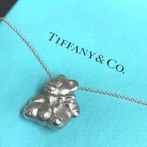 【ティファニー】基準内 TIFFANY&Co. ネックレス テディベア 熊モチーフ シルバー925 全長40cm トップ幅1.6cm 女性用 レディース 