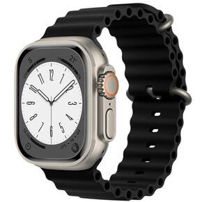 【高品質】Apple Watch 38/40/41/42/44/45/49mm対応 バンド ストラップ ブラック Watch Series Ultra 8 7 6 5 4 SE スポーツバンド