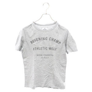 REIGNING CHAMP レイニングチャンプ アーチロゴ プリント 半袖カットソー Tシャツ グレー