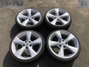 レクサス RX 純正アルミホイール 18-7.5J＋35 5H-114.3 205/35R18 トヨタ車への流用 PCD変換ワイトレでプリウスにも