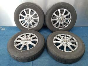 ★7-8分山★21年製★ ブリヂストンK370 145/80R12 80/78N LT　社外ホイール 12×4J +42 4H-100 4本セット 軽トラ・軽バン等　E1140