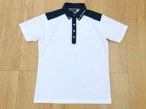 【良品】TaylorMade★ドライBDポロシャツ★白×紺★L