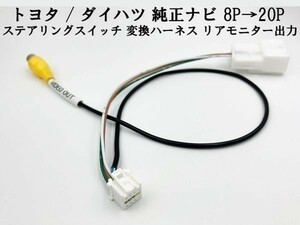 【トヨタ ダイハツ 純正ナビ ステアリングスイッチ 8P→20P 変換 ハーネス】 ケーブル 検索用) ヴォクシー ZS SI VOXY ノア カムリ