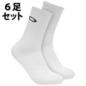 【新品】オークリー [6足セット] 2P SOCK REGULAR x3 FOS901563 25-27cm WHITE(100) Oakley ソックス レギュラー 靴下 01-05-00017