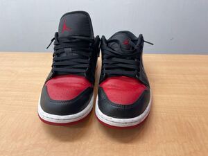 NIKE AIR JORDAN 1 LOW スニーカー 27cm ブラック×レッド 553558-066