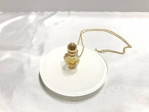 ■【YS-1】 状態良好 ■ ミキモト MIKIMOTO ■ 香水 ペンダント ネックレス ゴールド系 パール付き トップ4.3cm×2.5cm 【同梱可能商品】D