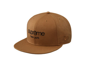 supreme 10aw classic logo new era tan 7 1/2