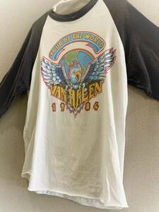 VAN HALEN ヴィンテージ 80s バンド　ラグラン　Tシャツ ヴァンヘイレン　ホワイト　白　ロンT