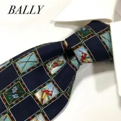 BALLY バリー ネイビー シルク ネクタイ