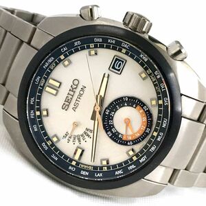 美品 SEIKO セイコー ASTRON アストロン 腕時計 SBXY005 電波ソーラー アナログ カレンダー チタン チタニウム 箱付き 動作確認済