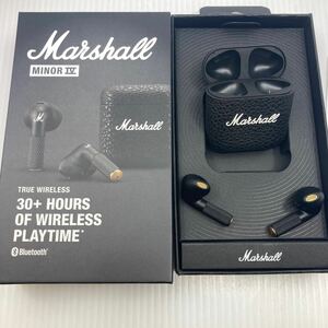 1円　マーシャル ワイヤレスイヤホン イヤホン Marshall NINOR ブラック　稼働品　ミュージック　Bluetooth 箱付　No.11-022-2