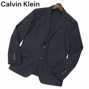 Calvin Klein カルバンクライン 春夏 格子柄★ 2B アンコン テーラード ジャケット Sz.34　メンズ ネイビー　C4T01117_2#M