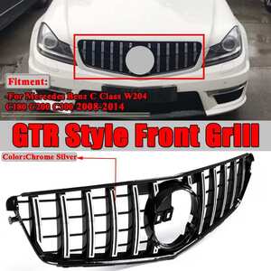 ●メルセデスベンツ,Cクラス,W204,C200,C300,2008-2014,GTR,AMG,フロントバンパーグリル,カー用品,カスタムパーツ