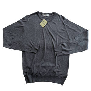 【新品】JOHN SMEDLEY クルーネックニット XL ジョンスメドレー HATFIELD コットン CHARCOAL