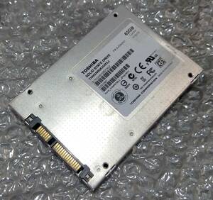 【中古パーツ】2.5 SATA SSD 1台　正常 TOSHIBA THNSNB062GBSJ 62GB 使用時間52288H ■SSD6049