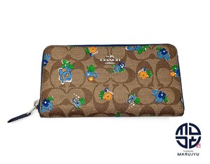 COACH コーチ シグネチャー 花柄 ラウンドファスナー長財布 ジッピーウォレット サイフ ※ポスト投稿でのご発送になります。