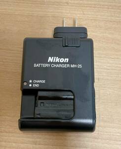 【ニコン Nikon バッテリーチャージャー MH-25 ＋ バッテリー EN-EL15】通電OK/セット/現状品/K65-490