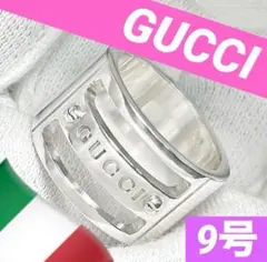 美品　GUCCI 指輪　ロゴワイドリング　9号