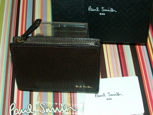 PSC450　新品本物即決　ポールスミス　Paul Smith　ヤギ革/牛革　ゴートグレイ　定期入れ　小銭入れ　パスケース　コインケース　箱付き