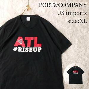 【一点物・US古着アメリカ輸入】半袖Tシャツ プリント ATL NHL アメフト XLサイズ オーバーサイズ ビッグシルエット ゆるダボ ブラック 黒