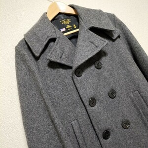 美品★FIDELITY ピーコート ウール メルトン ジャケット メンズ サイズM USA製 8B P-COAT アウター グレー フィデリティ ブランド古着 USED