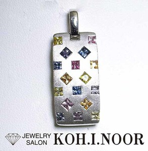 ジュネ サファイア (ピンク、イエロー、パープル、ブルー) 1.39ct 18金ホワイトゴールド K18WG ペンダント トップ jeunet