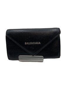 BALENCIAGA◆キーケース/レザー/BLK/無地/メンズ/499204 1000//