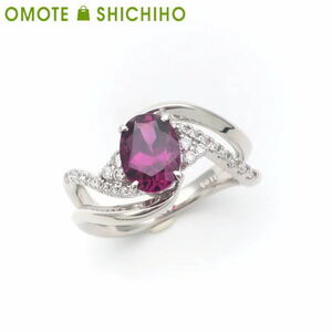 【セール!】 PT900 ロードライト ガーネット ダイヤモンド リング 13号 G:1.54ct D:0.17ct 1月 指輪 ソーティング付◆中古品(新品仕上済)