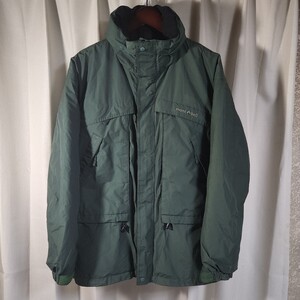 mont-bell　モンベル　ジャケット　GORE-TEX　ゴアテックス　日本のＬ　アメリカのＭ　グリーン　緑色　収納可能なフード付き 内側は紺色　