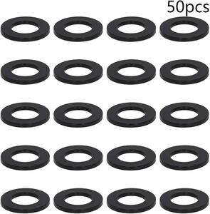 フラットワッシャースペーサー 内径20mm 外径36mm 厚さ3mm 黒 50個 ナイロン 断熱 フラットワッシャー ガスケット 絶縁用平ワッシャー