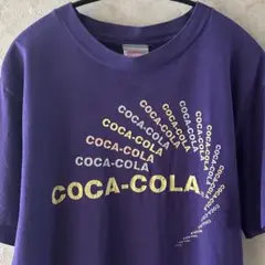 90s USA製 コカコーラ ビンテージ アート 企業 ロゴ 古着 Tシャツ 紫