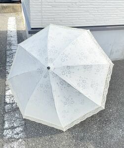 折りたたみ傘 日傘 雨傘 UVカット レース レディース 晴雨兼用傘 軽量 雨具 傘 女性 かわいい おしゃれ ホワイト 白