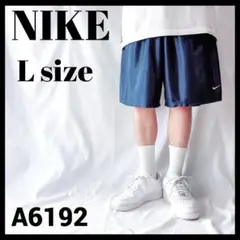 USA古着 NIKE ナイキ 00s ハーフパンツ ショートパンツ 紺 光沢 L