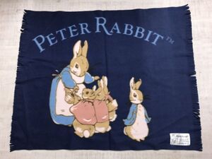 ピーターラビット PETER RABBIT 三菱UFJトラスト 企業物 モベルティー フリース キャラクター フリンジ 膝掛け ブランケット 紺