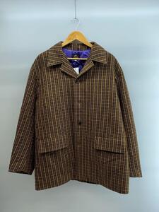 Needles◆CAR COAT AC/W MALL TWEED/コート/S/アクリル/BRW/チェック/NS095