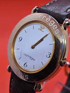 稼働品 courreges クレージュ レディース腕時計 クォーツ腕時計　2Y00-0020 電池交換済み G1523