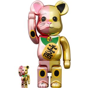 BE@RBRICK 招き猫 千万両 桃金メッキ × 金メッキ 100％ & 400％ medicom toy ベアブリック メディコムトイ bearbrick フィギュア figure