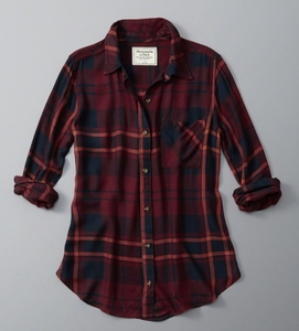 Abercrombie & Fitch アバクロ DRAPEY PLAID BUTTON-UP SHIRT　サイズＳ