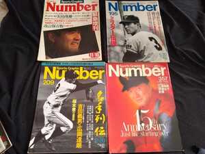 ★希少 Number 長島茂雄 4冊セット 昭和55年　63年　平成7年　巨人　シャイアンツ　ミスター 送料無料