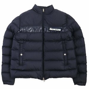 美品●MONCLER モンクレール 19-20AW SERVIERES ロゴワッペン付き WZIP ライトダウンジャケット ダークネイビー 3 正規品 メンズ