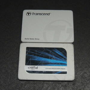 【2台まとめ売り/検品済み】SSD crucial 275GB CT275MX300SSD1 / Transcend 256GB TS256GSSD370S (使用時間：1535h/3272h) 管理:s-58